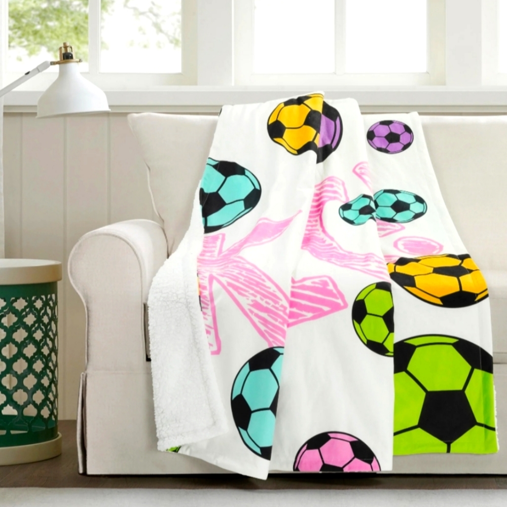Lush Decor Sherpa Soccer Throw